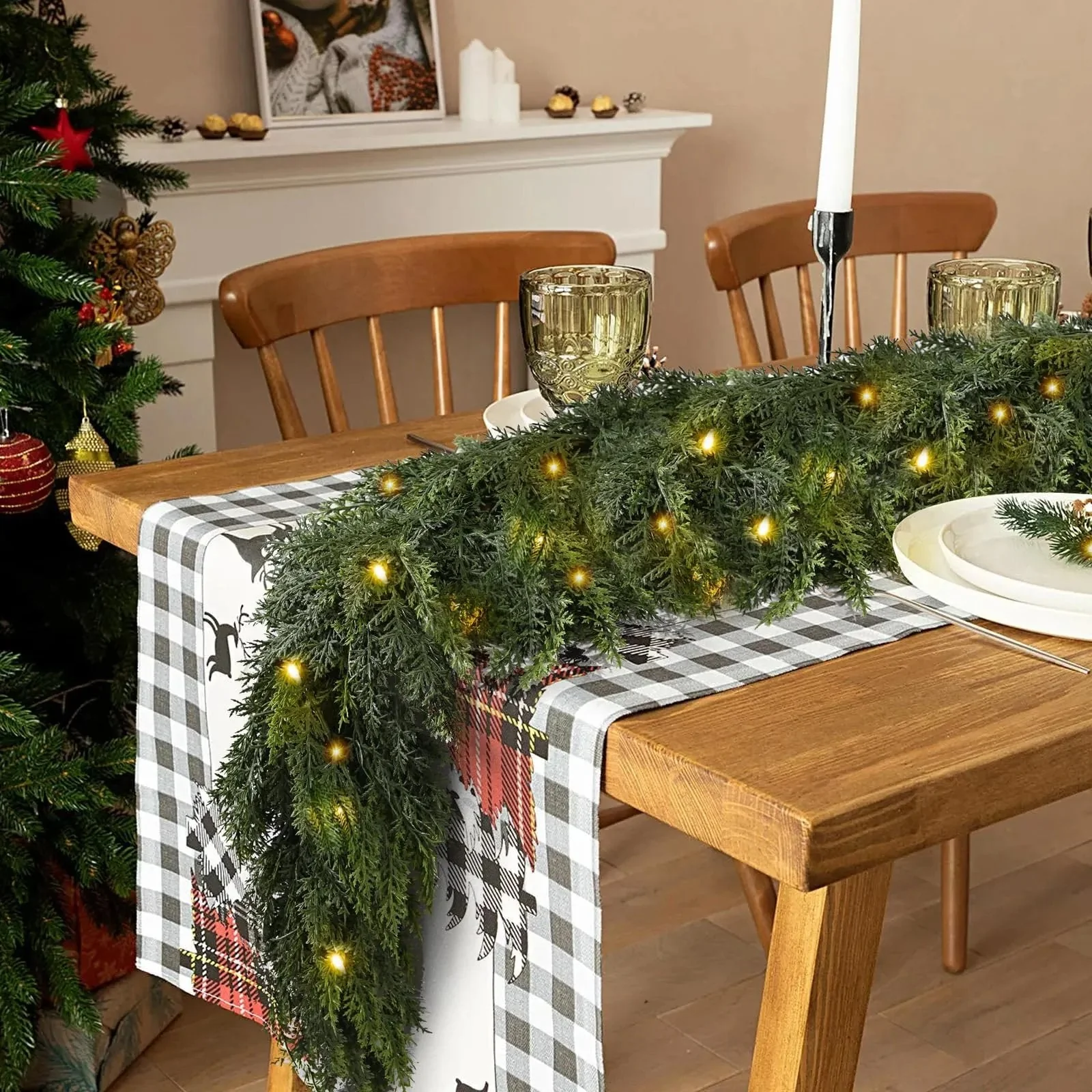 🏆2025 HOT SALE💥 Pre-lit Christmas Cedar Garland - Image 8