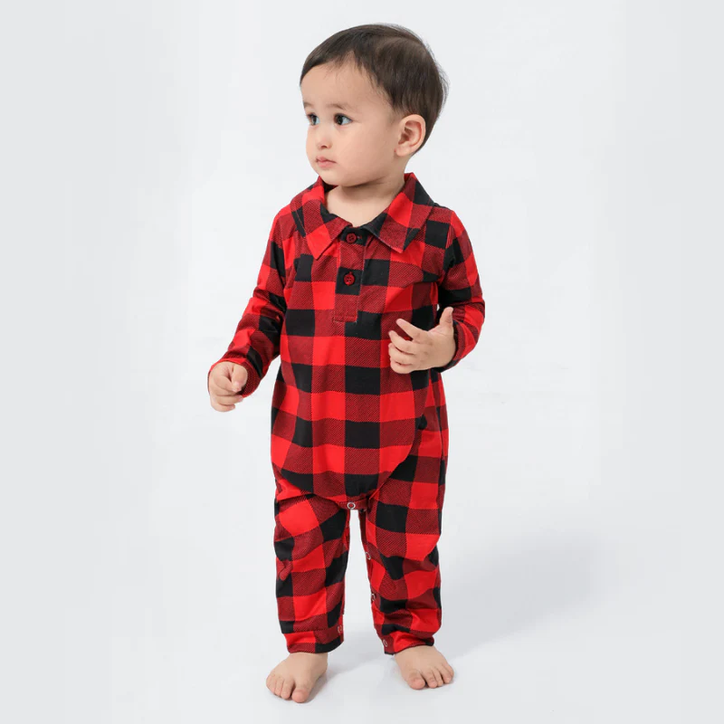Buffalo Plaid Matching Family Christmas Pajamas-Dog Pajamas Included - Image 12