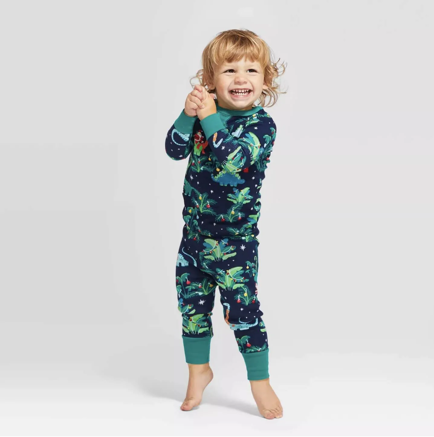 Christmas Dinosaur Patterned Matching Family Christmas Pajamas-Dog Pajamas Included - Image 2