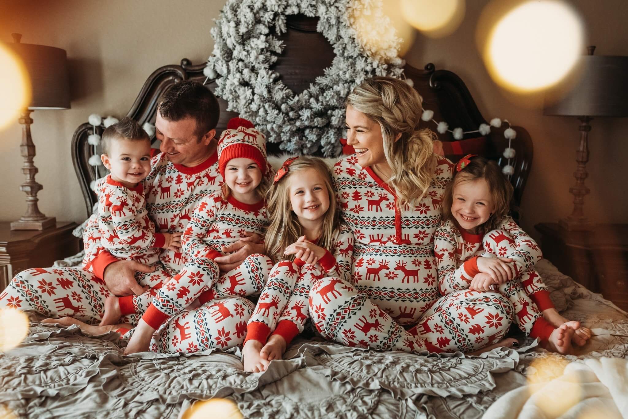 Classic Christmas Deer Print Matching Family Christmas Pajamas-Dog Pajamas Included - Image 8