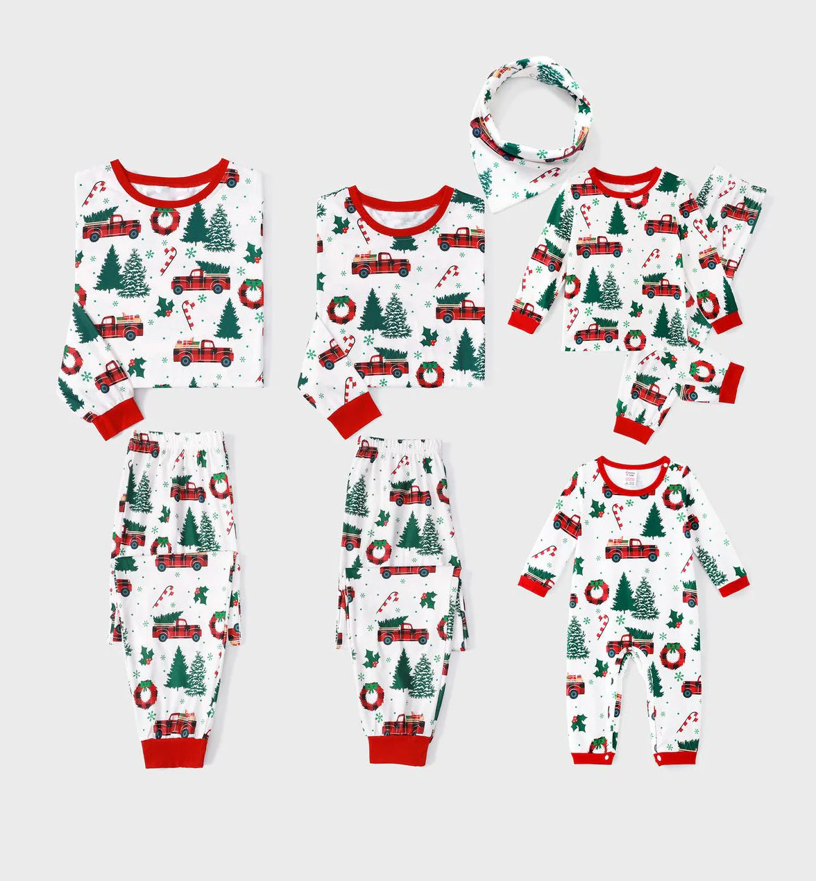 Cute Christmas Tree Truck Matching Family Christmas Pajamas - Image 9