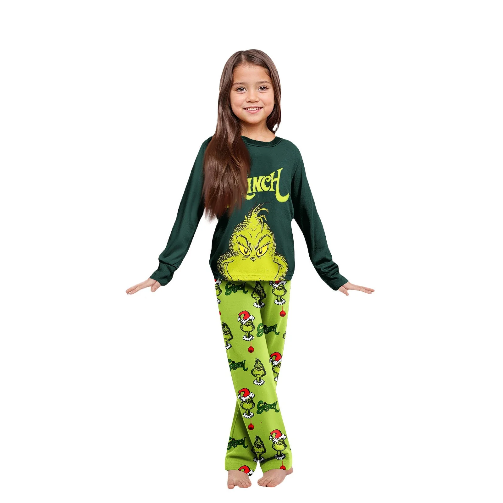 Cute Green Grinch Matching Family Christmas Pajamas - Image 7