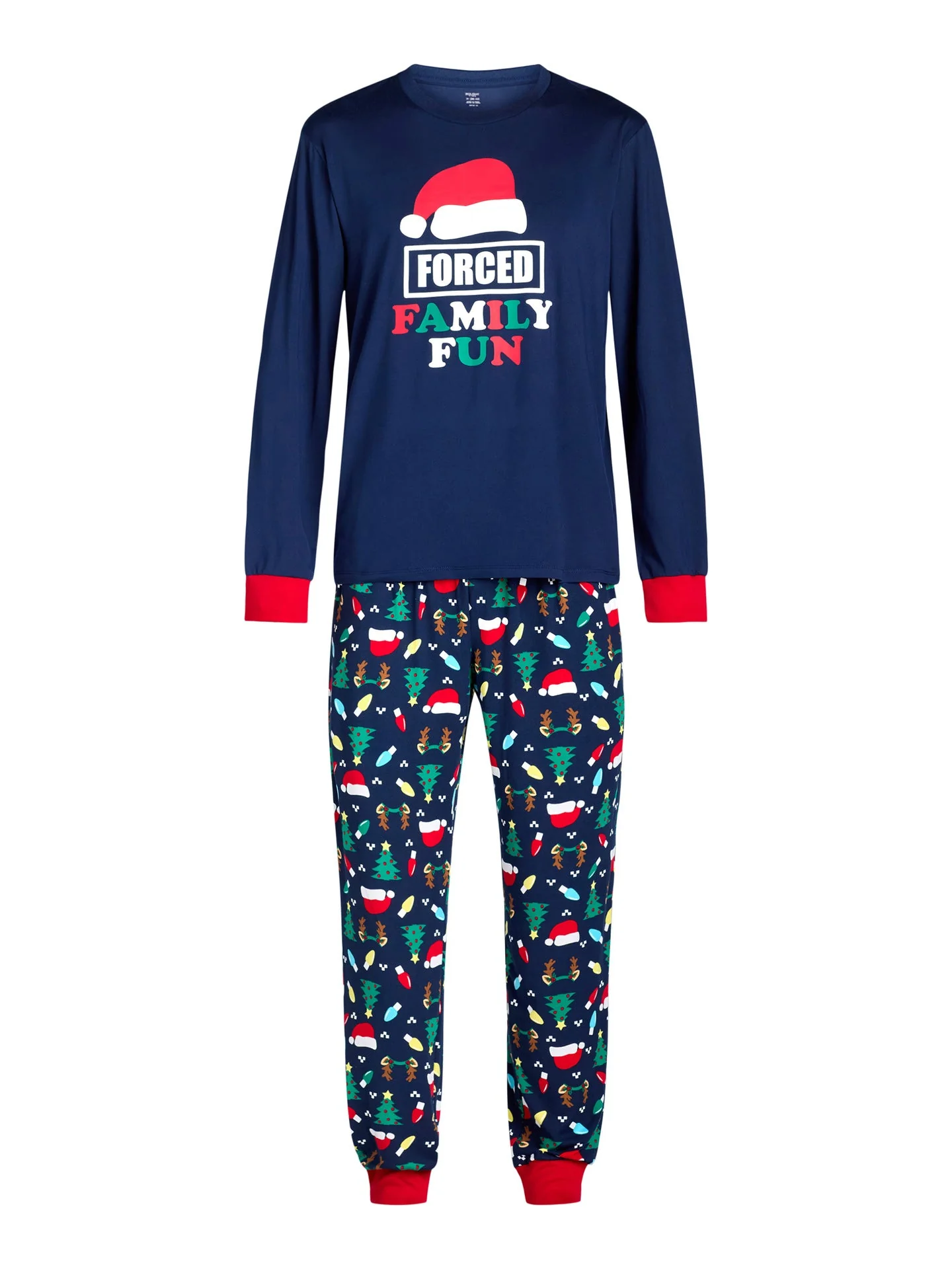 Family Christmas Pajamas with Blue Santa Hat Design - Image 9
