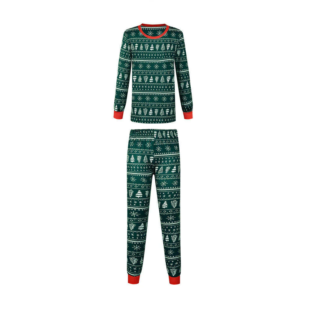Green Christmas Tree Matching Family Christmas Pajamas-Dog Pajamas Included - Image 9
