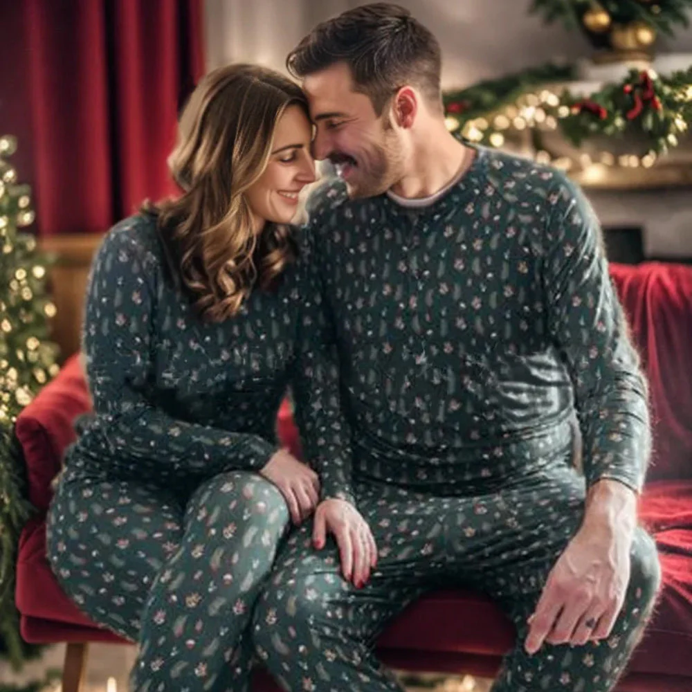 Green Christmas Tree Matching Family Pajamas | Adults, Kids & Dog Pajamas - Image 6
