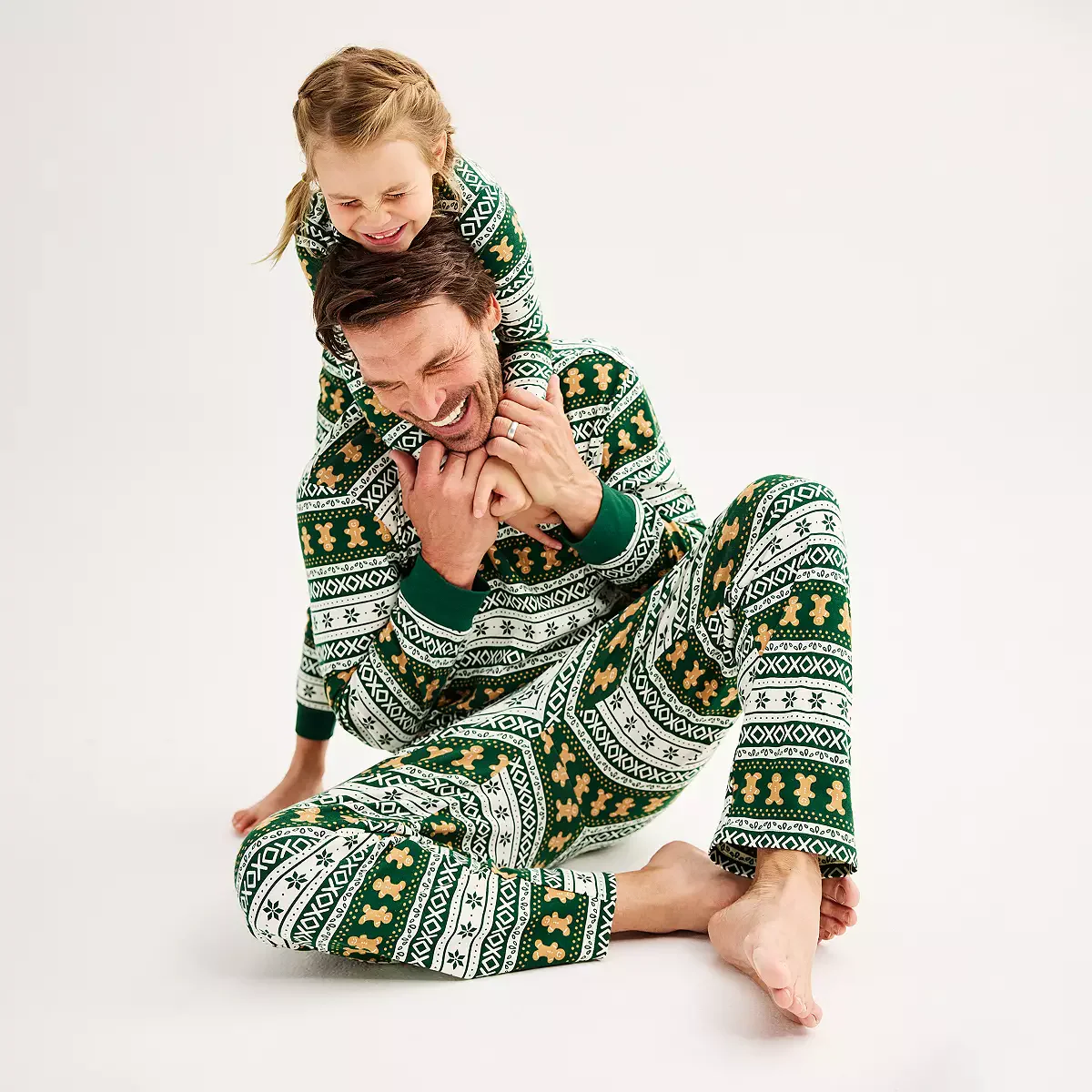 Green Gingerbread Matching Family Christmas Pajamas (Dog Pajamas Included) - Image 6