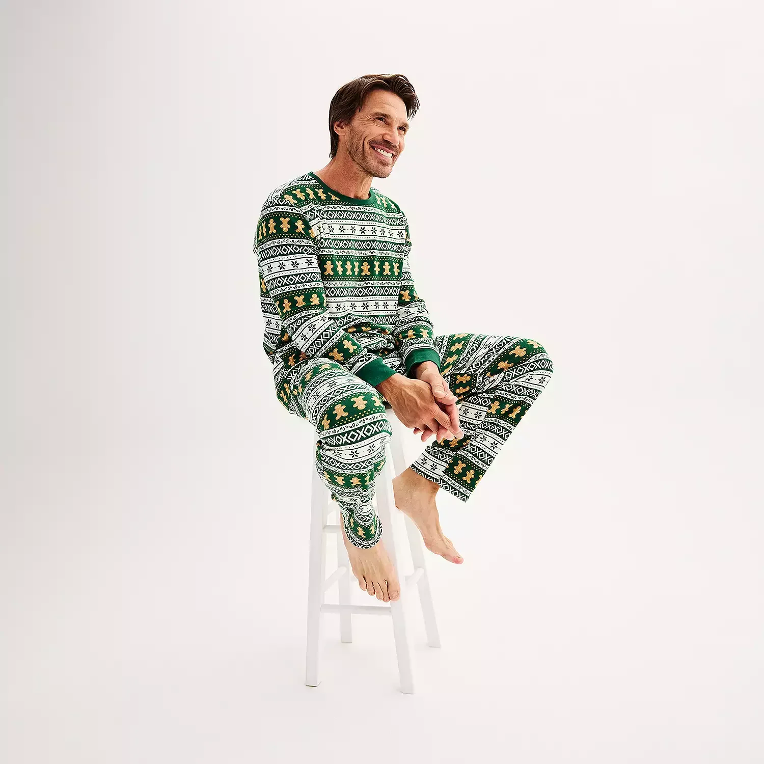 Green Gingerbread Matching Family Christmas Pajamas (Dog Pajamas Included) - Image 7