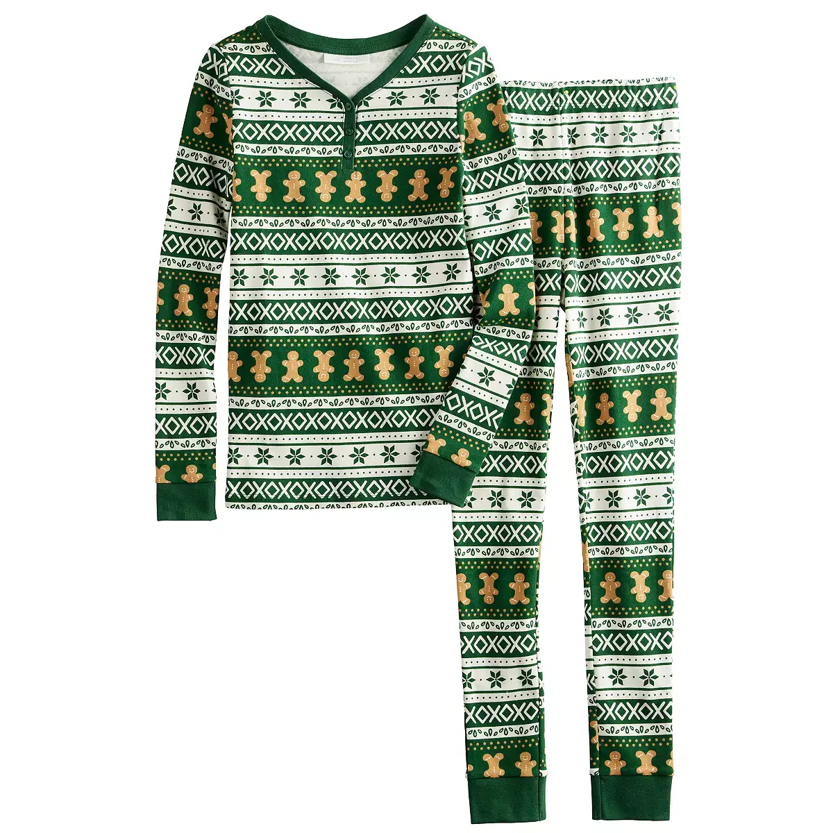 Green Gingerbread Matching Family Christmas Pajamas (Dog Pajamas Included) - Image 8