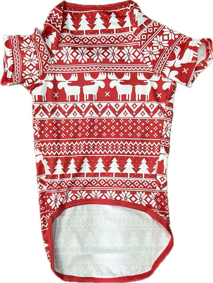 Red and White Christmas Print Matching Family Christmas Pajamas - Image 8