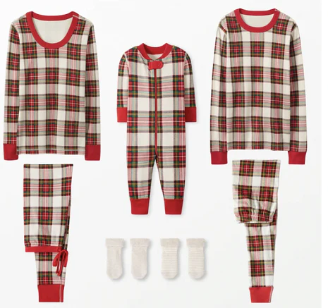 Tartan Plaid Matching Family Christmas Pajamas-Dog Pajamas Included - Image 2
